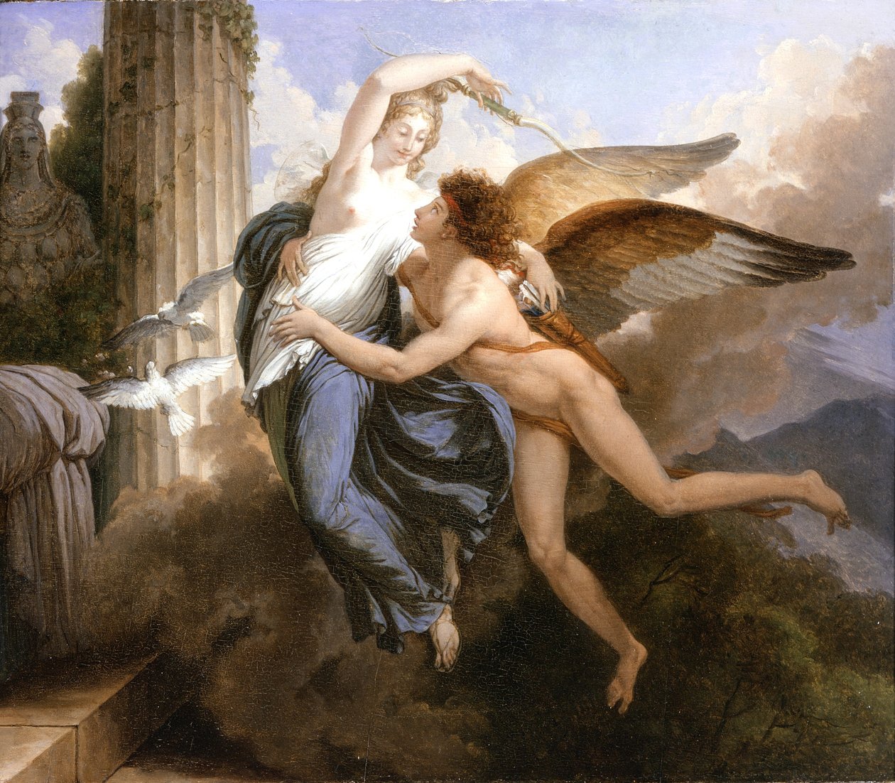 Cupidon ja Psychen jälleennäkeminen, 1789-1792 tekijältä Jean Pierre Saint Ours