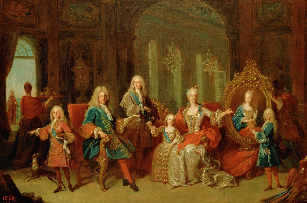 Bourbonin Philip V:n (1683-1746) perhe, n. 1722 tekijältä Jean Ranc