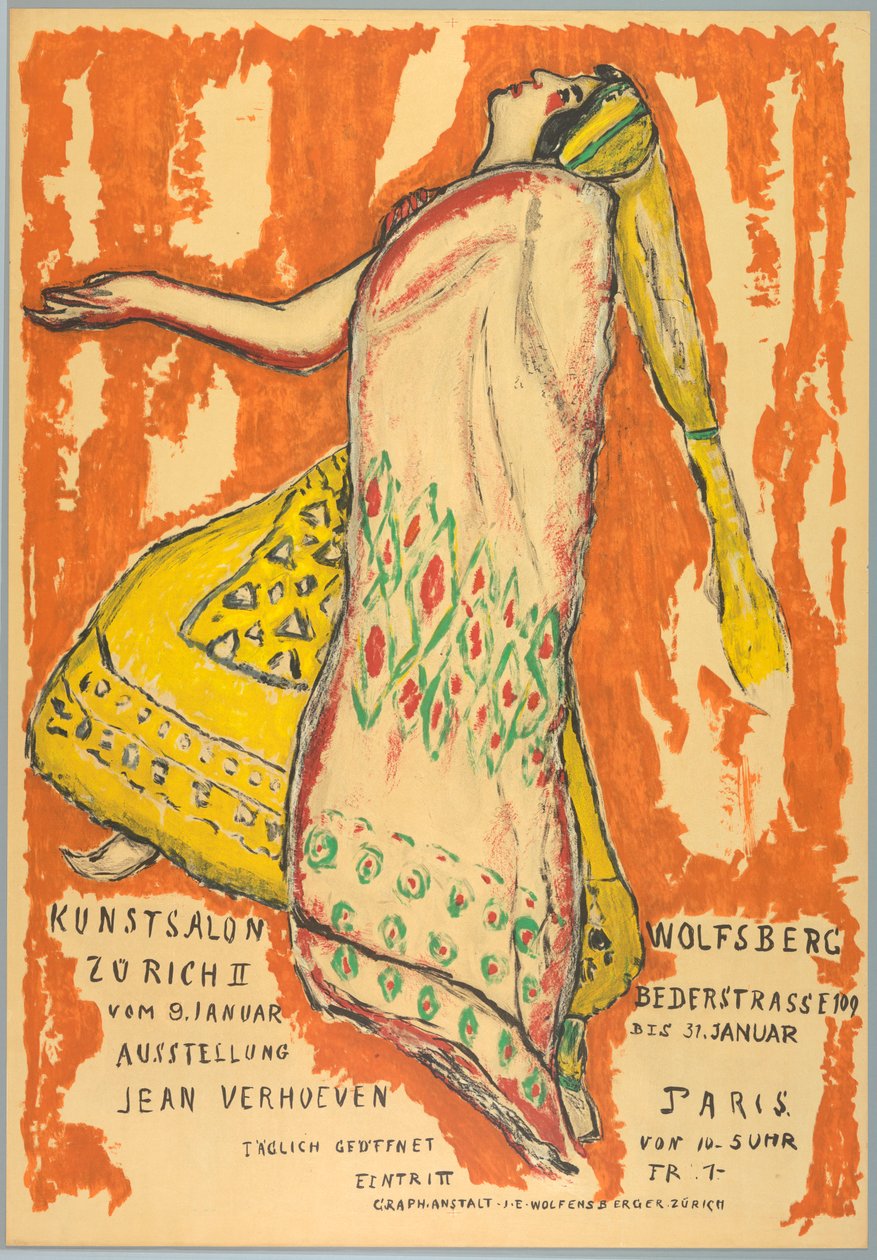 Juliste, Ausstellung Jean Verhoeven, Kunst Salon Wolfburg, ca. 1915 tekijältä Jean Verhoeven