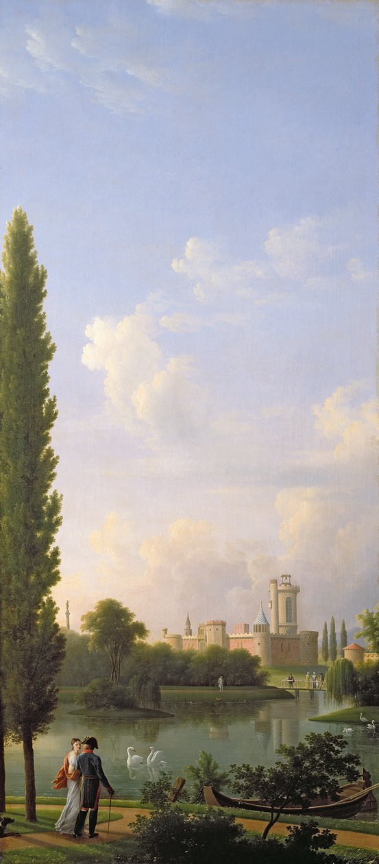 Laxenburgin linna, lähellä Wieniä, 1810 tekijältä Jean Joseph Xavier Bidauld
