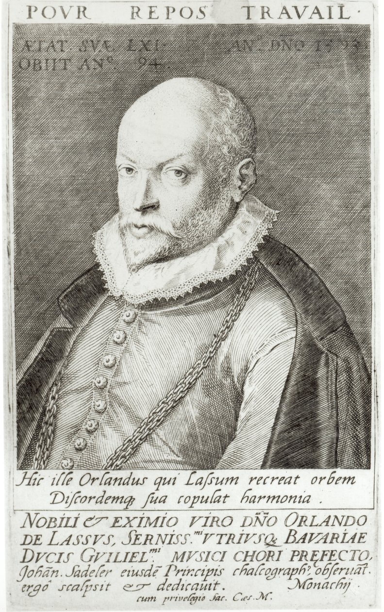 Roland de Lassuksen (1532-94) muotokuva 1593-94 tekijältä Jean or Johann Sadeler