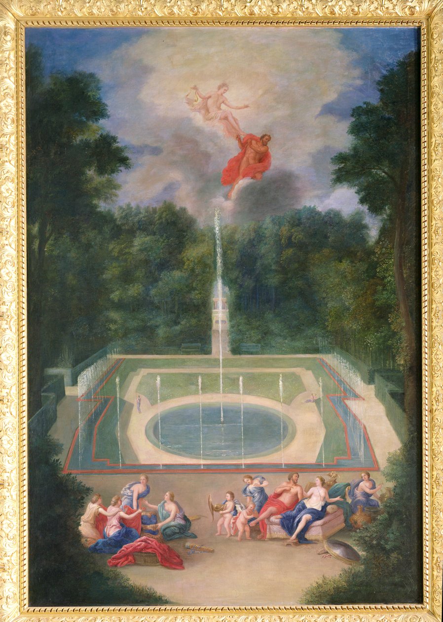 Versaillesin lehdot Marsin ja Venuksen kanssa ennen Apolloa ja Vulcania, 1688 tekijältä Jean the Younger Cotelle