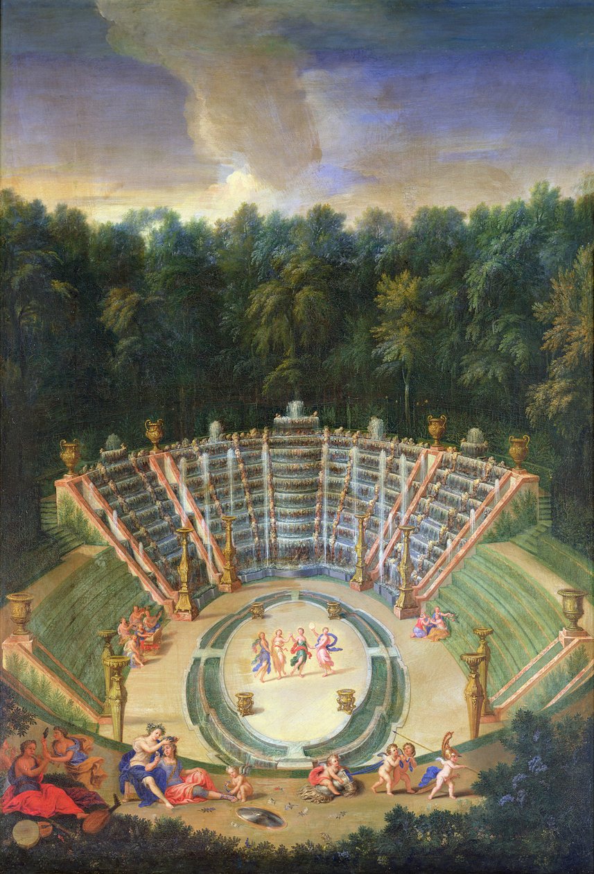 Näkymä Salle de Balille "Rinaldo ja Armida" -esityksellä, 1688 tekijältä Jean the Younger Cotelle