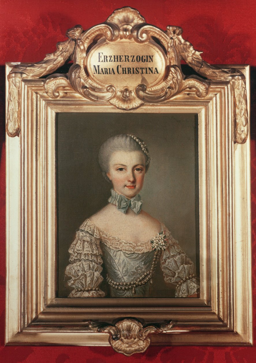 Arkkiherttuatar Maria Christine "Maria" (1742-98) keisari Francis I:n (1708-65) ja Itävallan keisarinna Maria Teresan (1717-80) tytär 1762 tekijältä Jean Étienne Liotard