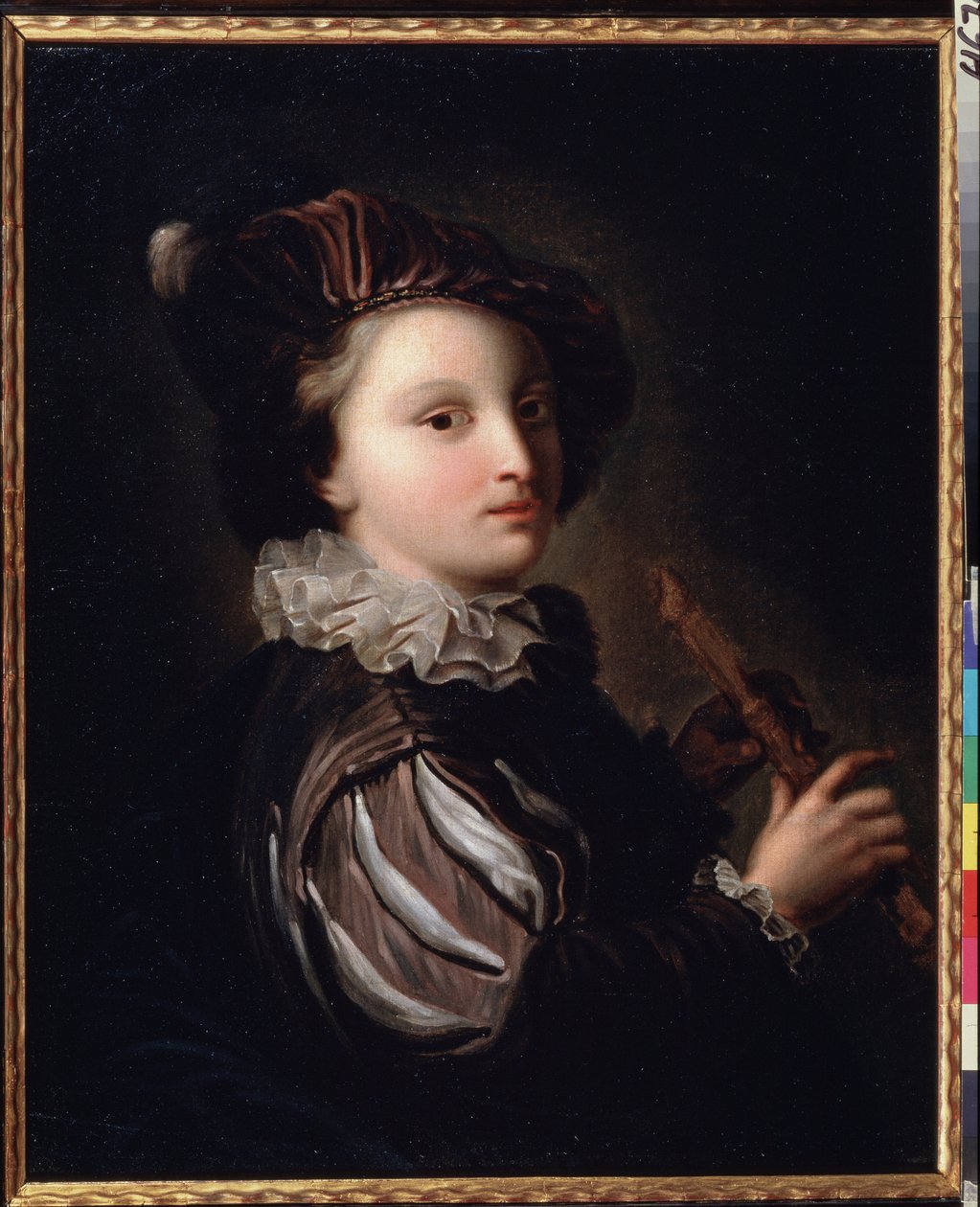 Jean Alexis Grimoun (1678-1733) maalaus 1700-luvulla ""Nuori sivu, jossa on Mirliton". Rokokoo. Öljy kankaalle. Pushkin-museo Moskova tekijältä Jean Alexis Grimou