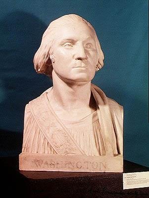 George Washingtonin (1732-1799) rintakuva n. 1785 (marmori) tekijältä Jean Antoine Houdon