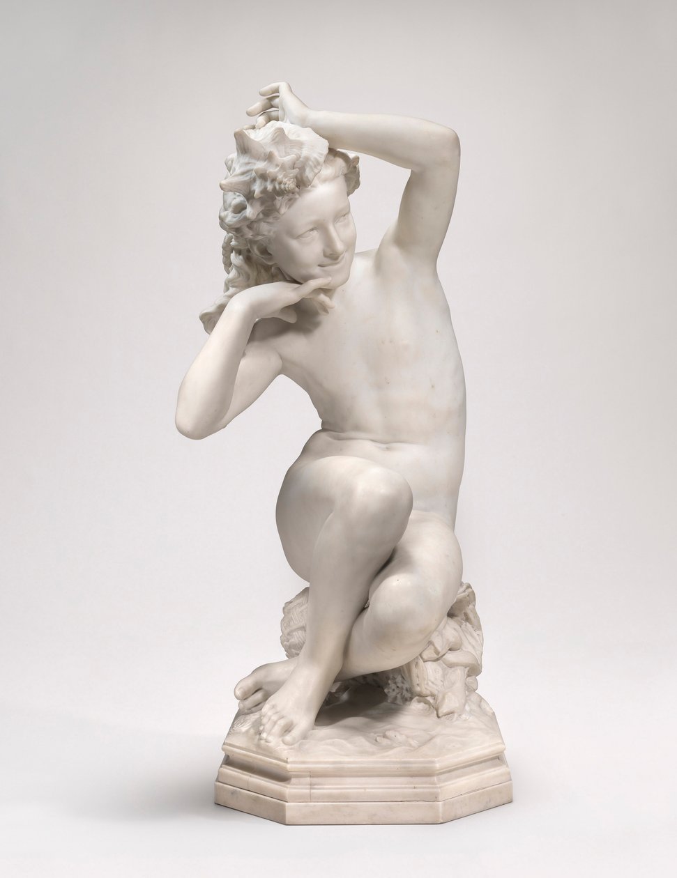 Tyttö kuorella, 1863-67 (marmori) tekijältä Jean Baptiste Carpeaux