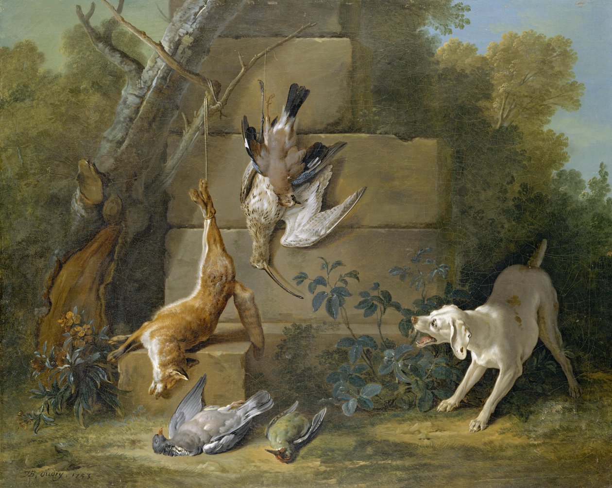 Peli Dog Guarding Dead tekijältä Jean Baptiste Oudry