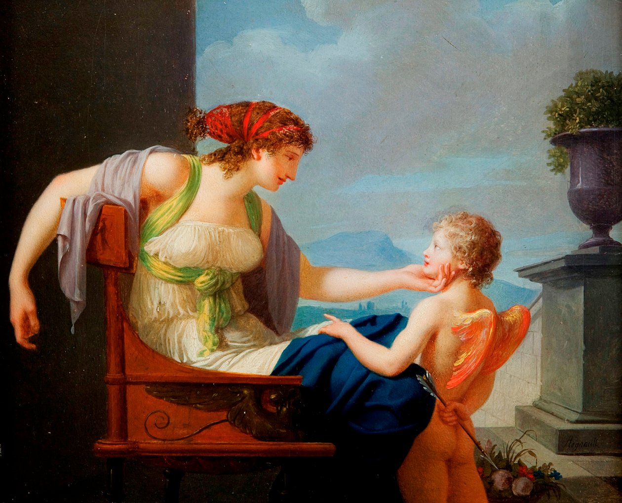 Venus ja Amor tekijältä Jean Baptiste Regnault