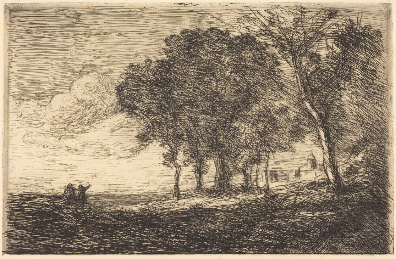 Italian Landscape (Italialainen maisema) tekijältä Jean-Baptiste-Camille Corot