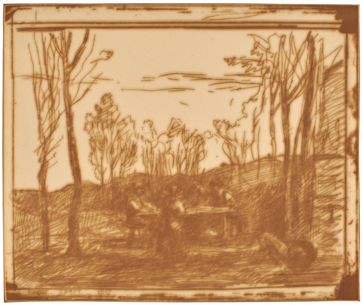 Mittagessen in der Lichtung tekijältä Jean-Baptiste-Camille Corot