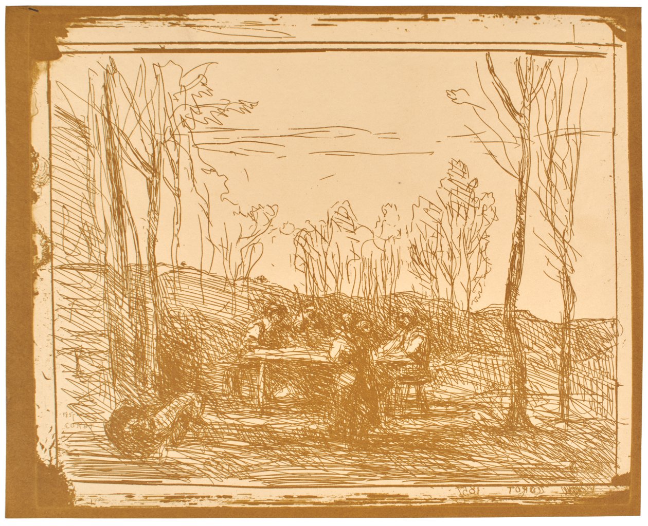 Mittagessen in der Lichtung tekijältä Jean-Baptiste-Camille Corot
