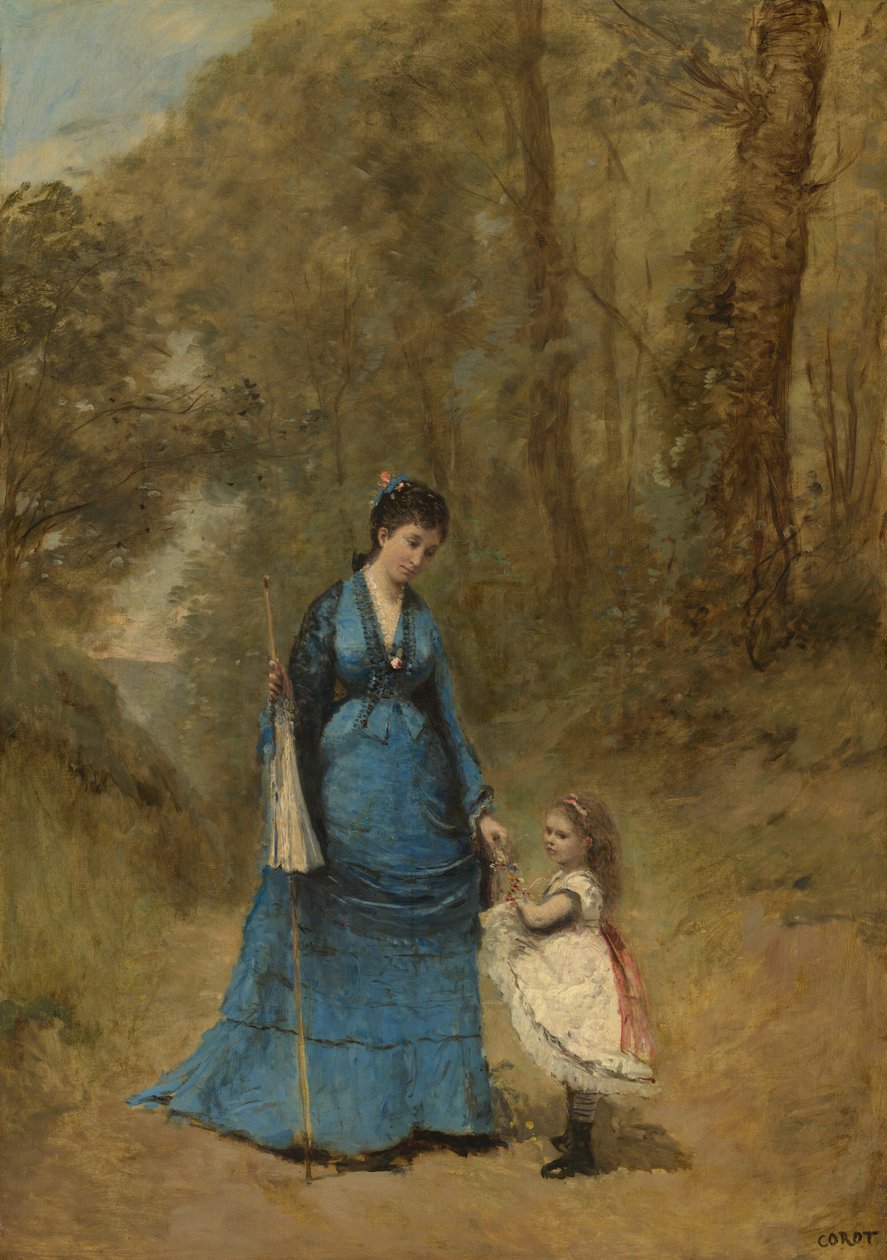Madame Stumpf ja hänen tyttärensä tekijältä Jean-Baptiste-Camille Corot