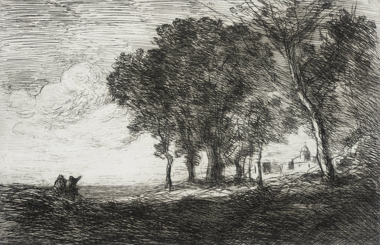 Italialainen maisema tekijältä Jean-Baptiste-Camille Corot