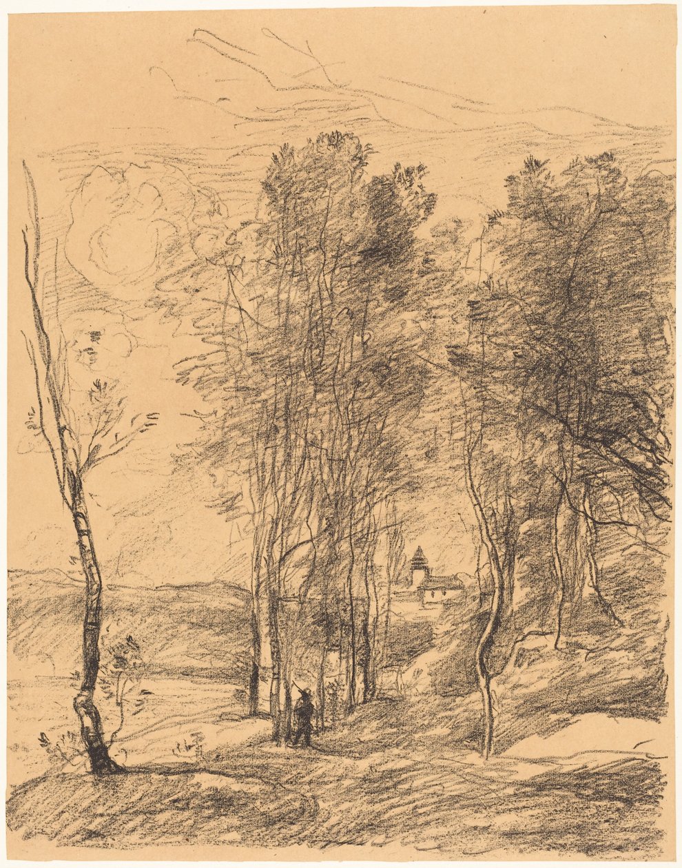 St. Nicolas-Lez-Arrasin kellotorni (Le Clocher de St. Nicolas-Lez-Arras) tekijältä Jean-Baptiste-Camille Corot