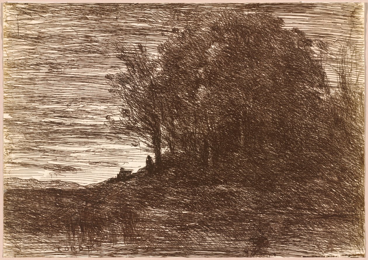 Erakon metsä eli Trasimenojärven rannat tekijältä Jean-Baptiste-Camille Corot