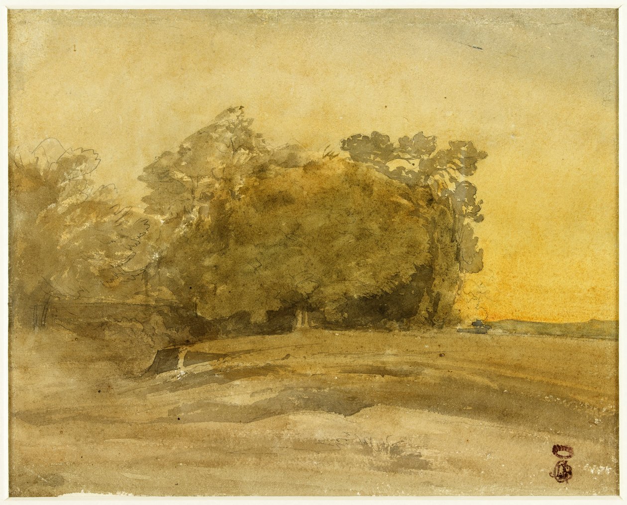 Landschaft (recto); Urteil des Salomon (verso) tekijältä Jean-Baptiste Carpeaux