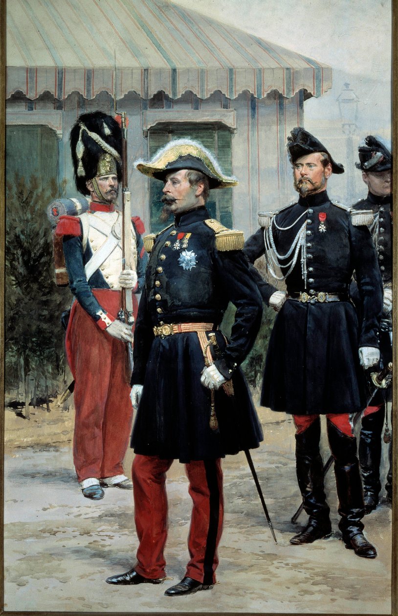Keisari Napoleon III:n (1808-1873) muotokuva. Edouard Detaillen akvarelli (1848-1912). 1800-luvun Pariisi, Musee de l