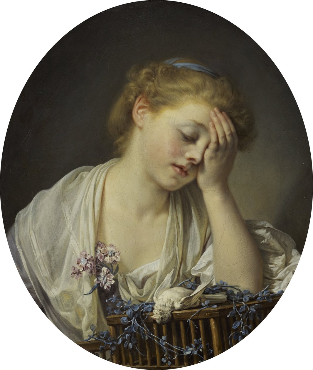 Tyttö ja kuollut kanarialintu tekijältä Jean-Baptiste Greuze