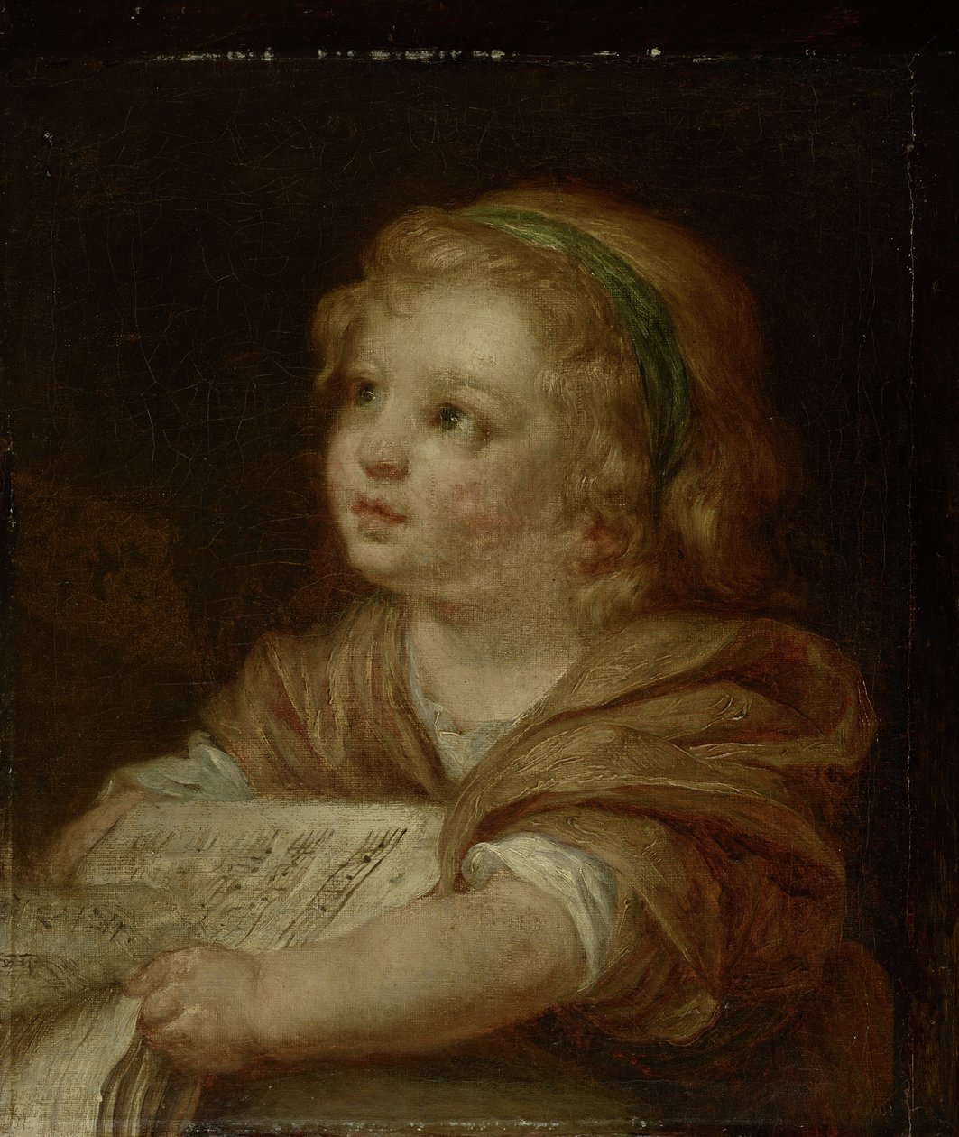 Tyttö ja nuottikirja tekijältä Jean-Baptiste Greuze