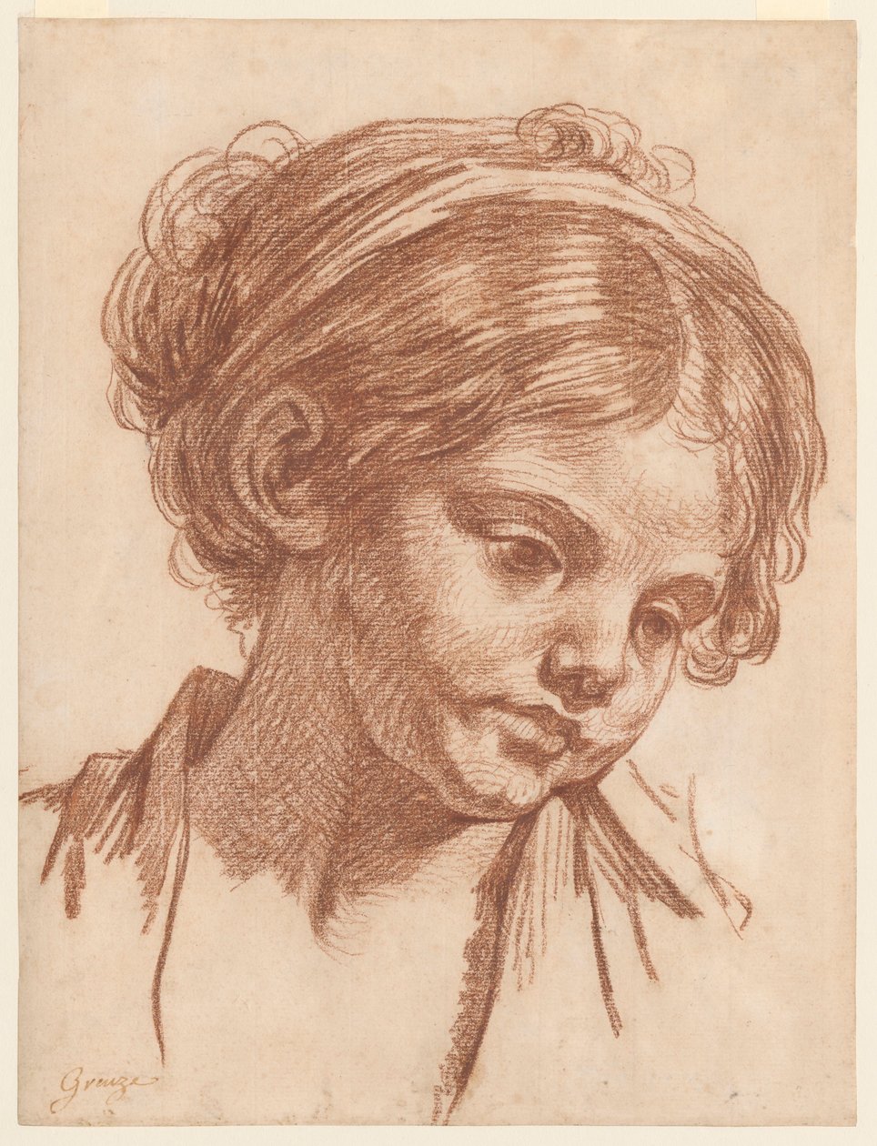 Tytön pää tekijältä Jean-Baptiste Greuze