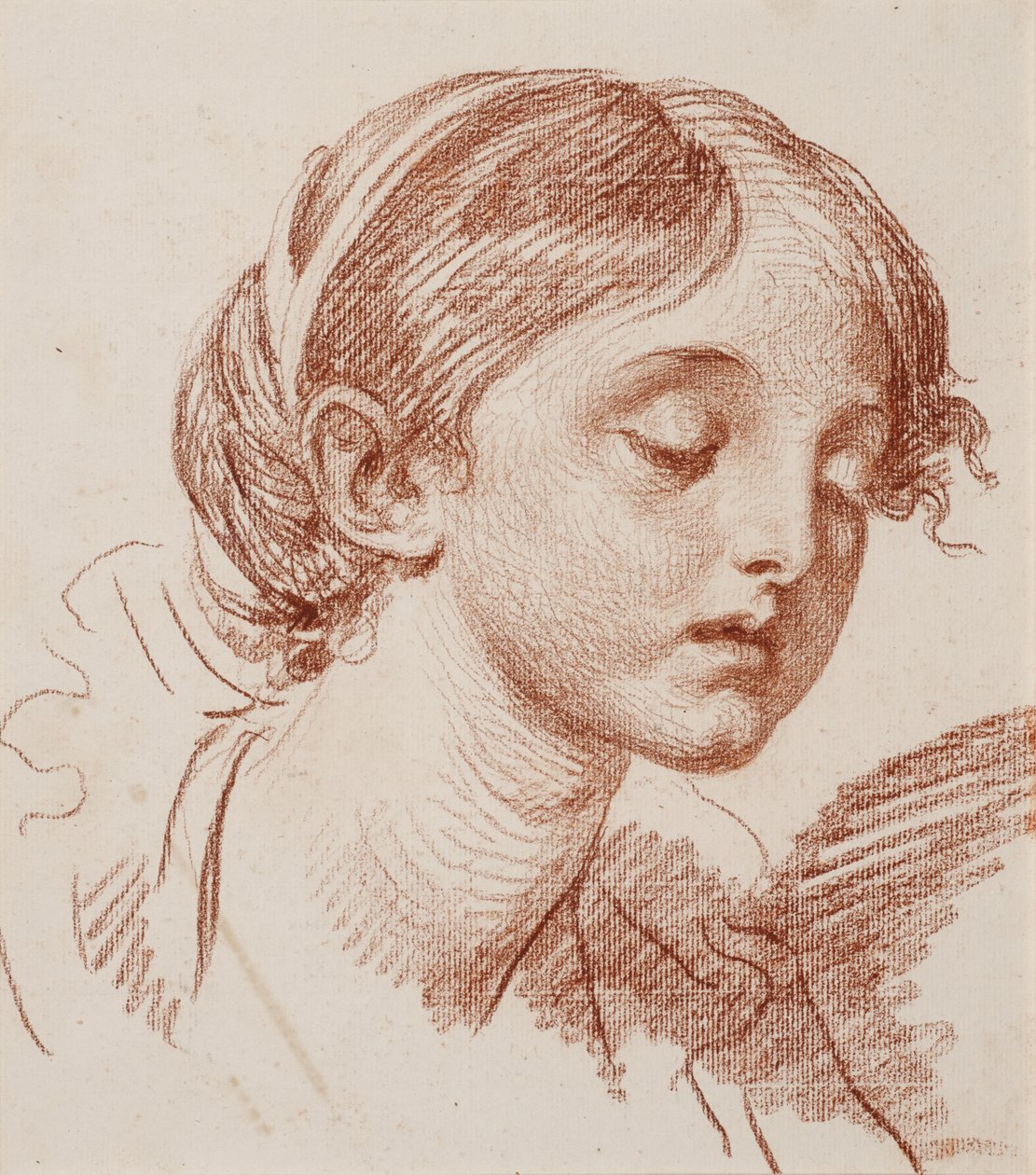 Tytön pää tekijältä Jean-Baptiste Greuze