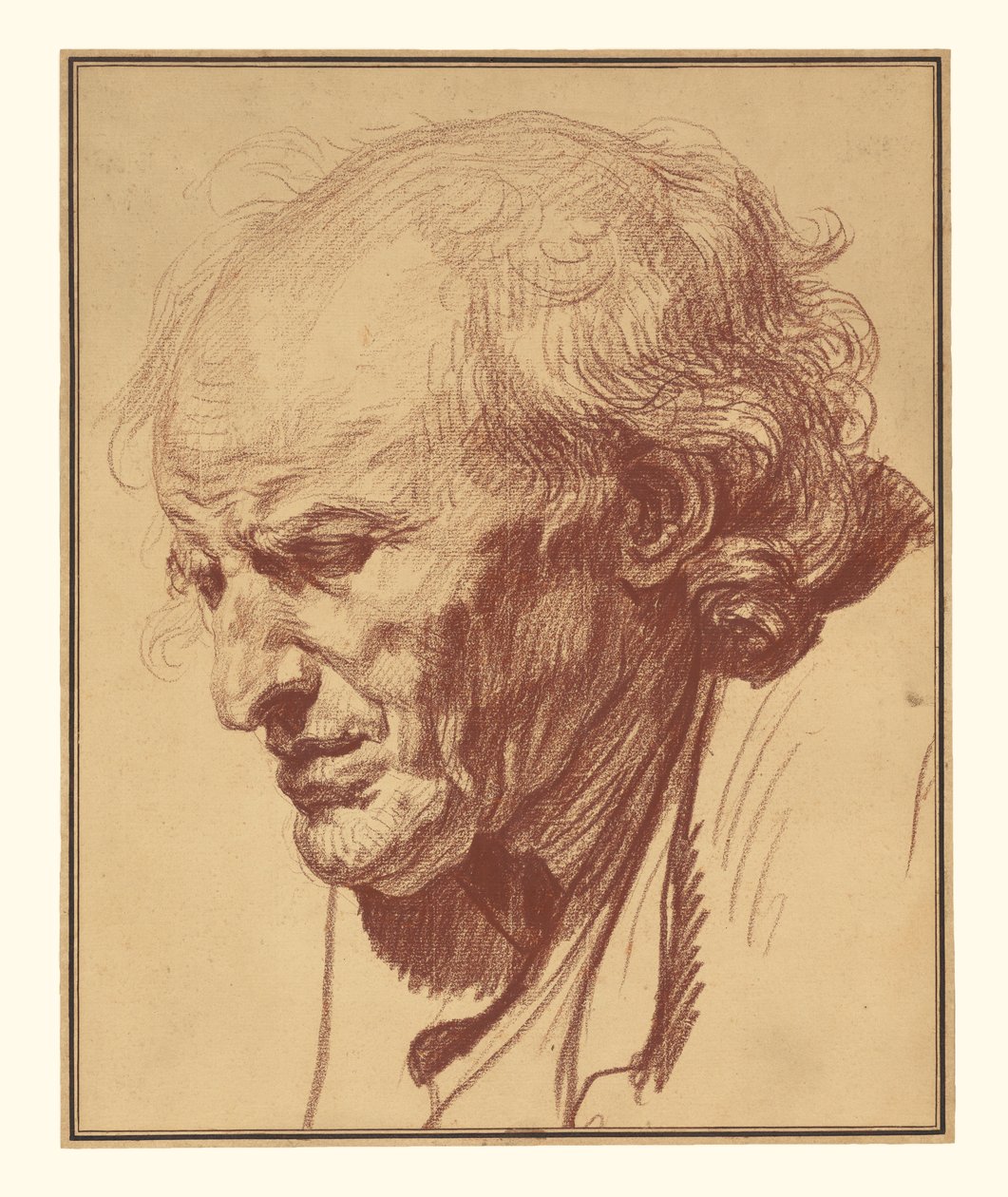 Vanhan miehen pää tekijältä Jean-Baptiste Greuze