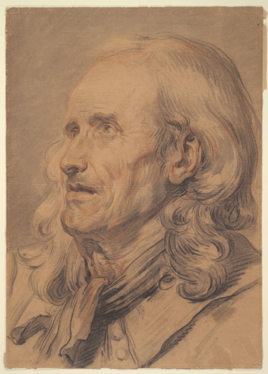 Vanhan miehen pää, tutkielma teokseen "Avioehtosopimus" tekijältä Jean-Baptiste Greuze