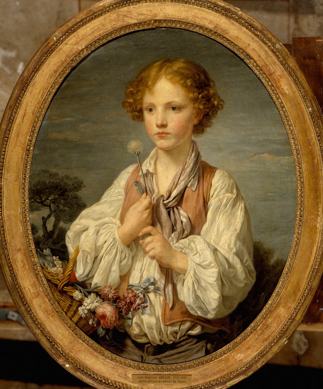 Nuori paimen, joka koettaa onneaan selvittääkseen, rakastaako paimentyttö häntä tekijältä Jean-Baptiste Greuze