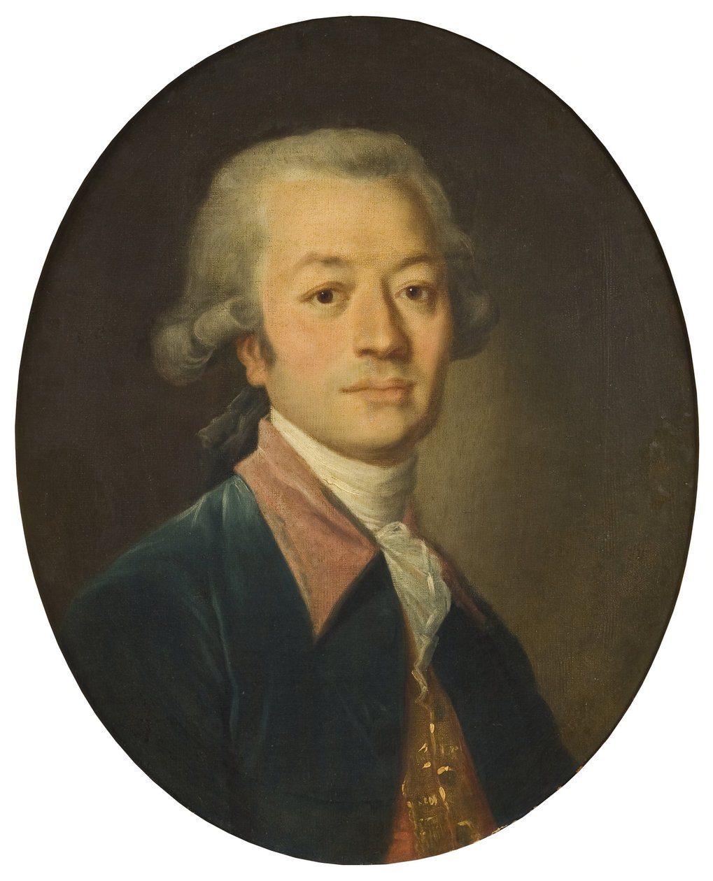 Siniseen pukeutuneen miehen muotokuva tekijältä Jean-Baptiste Greuze
