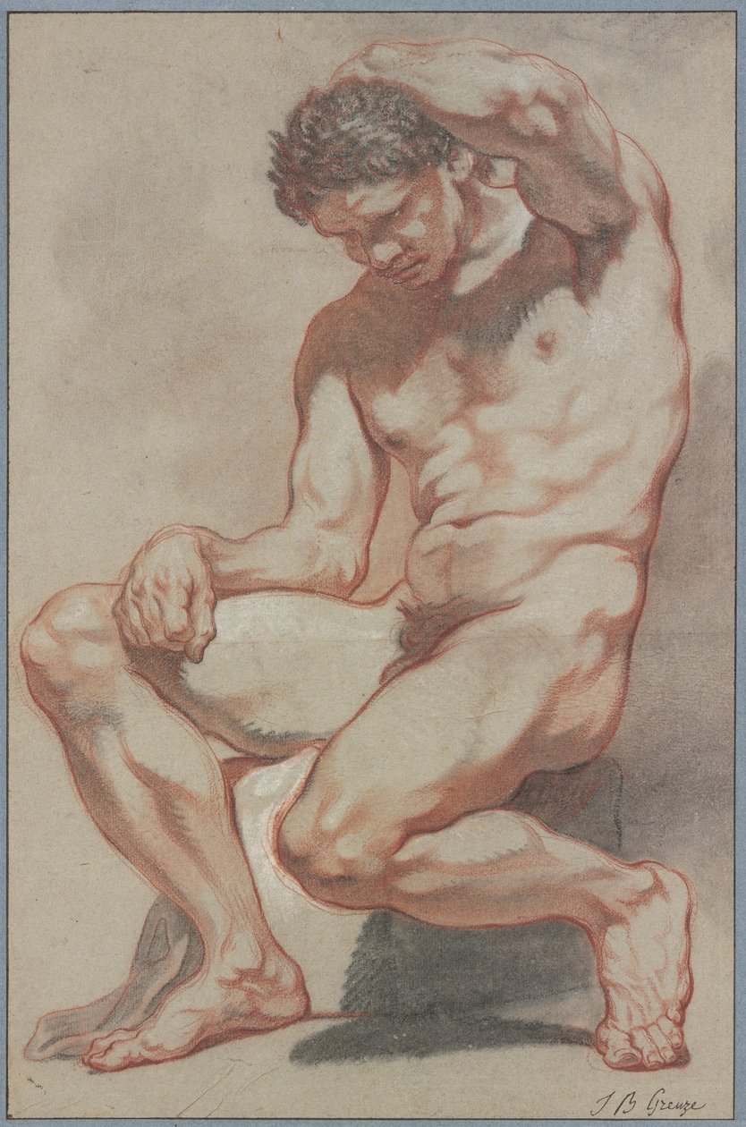 Istuva miesalaston tekijältä Jean-Baptiste Greuze