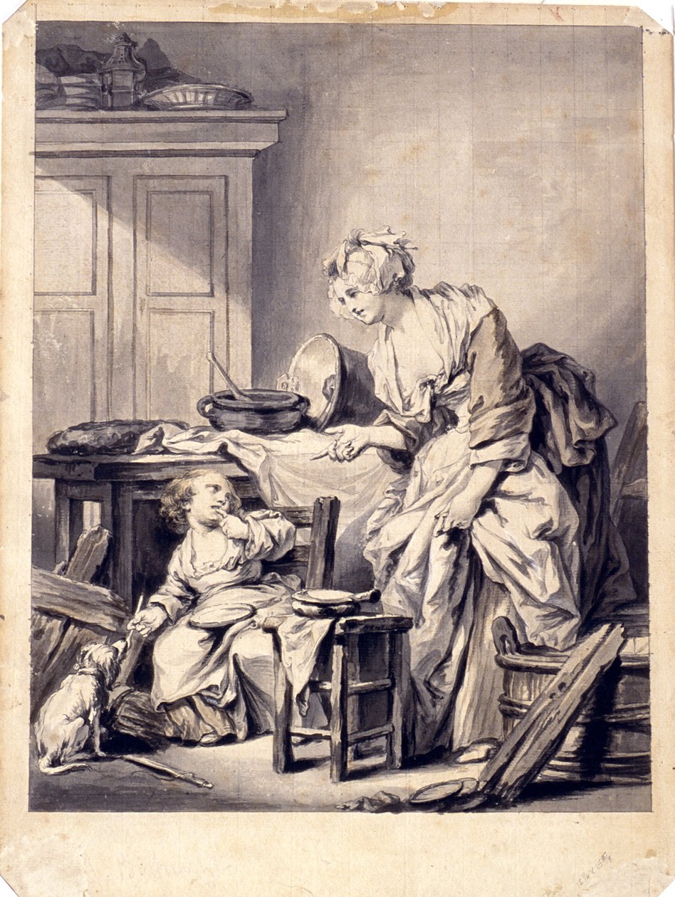 Äidillinen nuhde tekijältä Jean-Baptiste Greuze