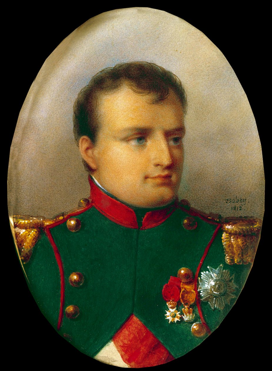 Napoleon I:n medaljonkimuotokuva chasseureiden univormussa tekijältä Jean Baptiste Isabey