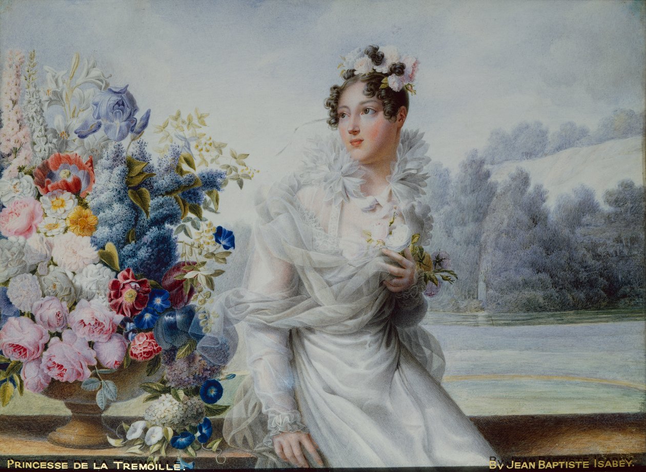 Tremoillen prinsessa (öljy kankaalle) tekijältä Jean Baptiste Isabey