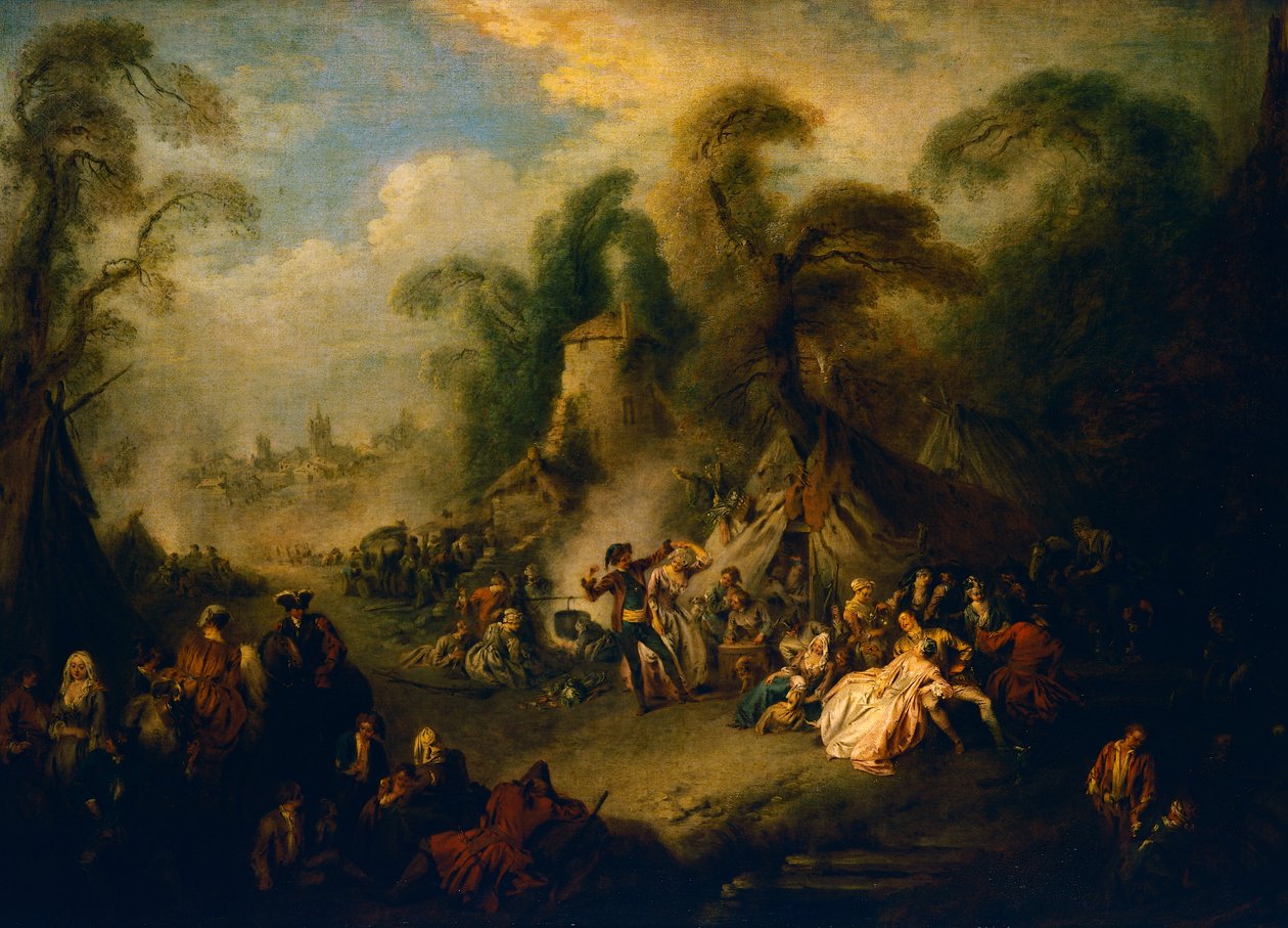 Country Festival, n. 1728, maalaus Jean-Baptiste Pater (1695-1736), öljy kankaalle tekijältä Jean Baptiste Joseph Pater