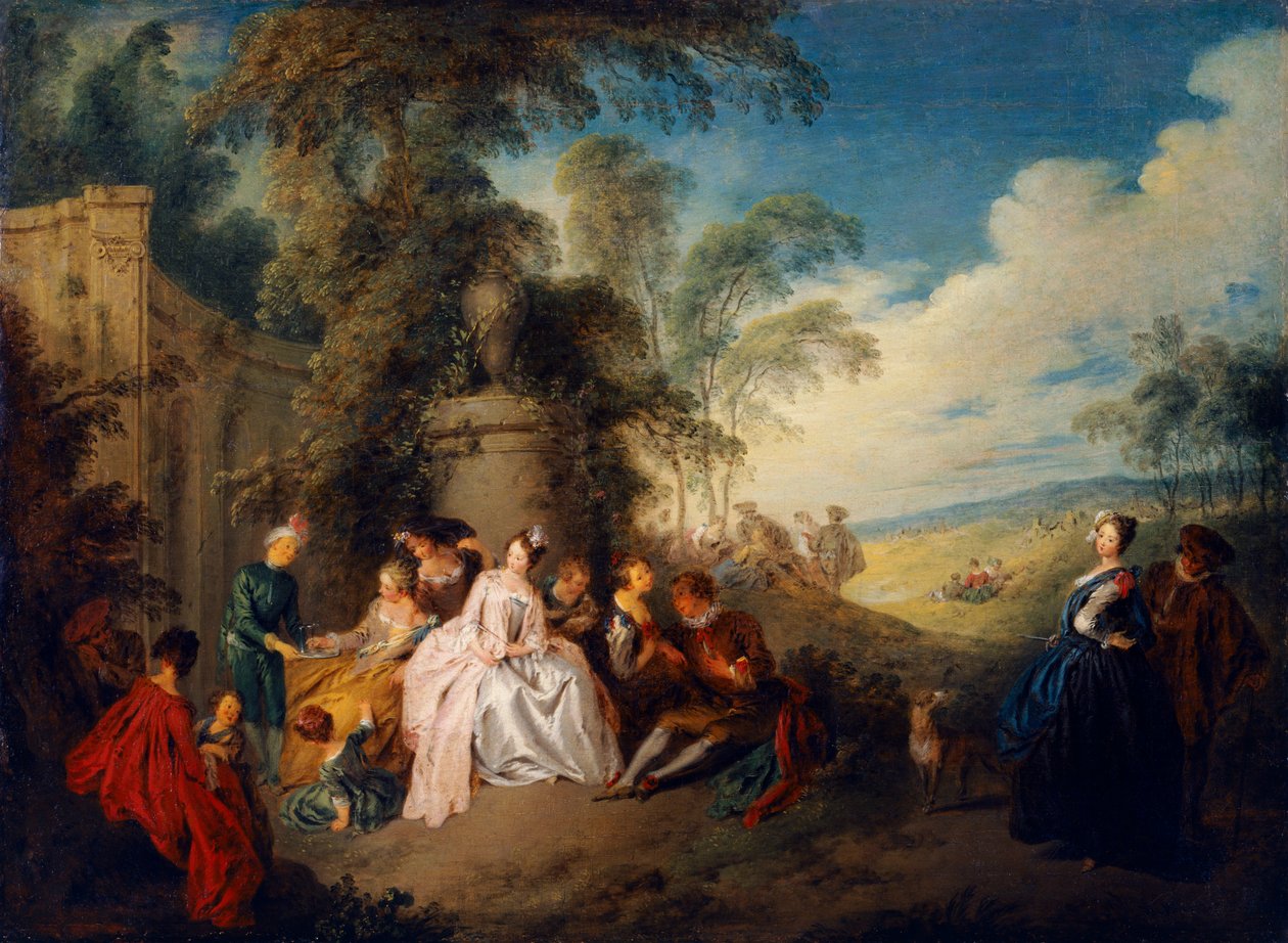 Country Party (öljy kankaalle) tekijältä Jean Baptiste Joseph Pater