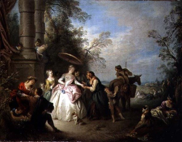Ennustaja (öljyä kankaalle) tekijältä Jean Baptiste Joseph Pater