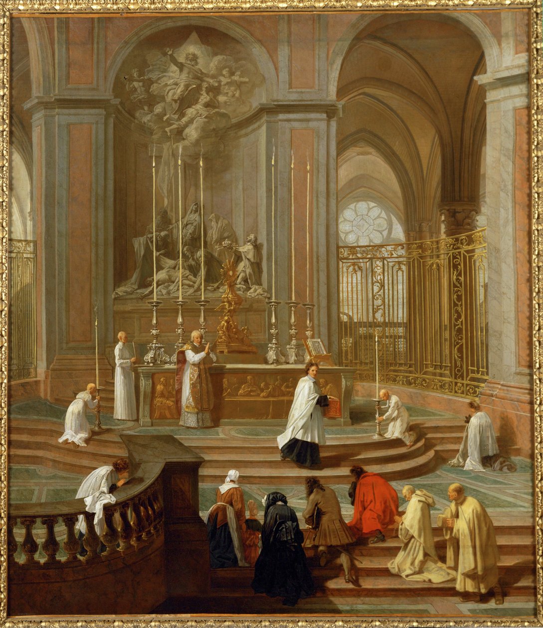 La messe du chanoine de La Porte ou Le maitre-autel de Notre Dame - Messu, jonka kanonisti de La Porte tai ... tekijältä Jean Baptiste Jouvenet
