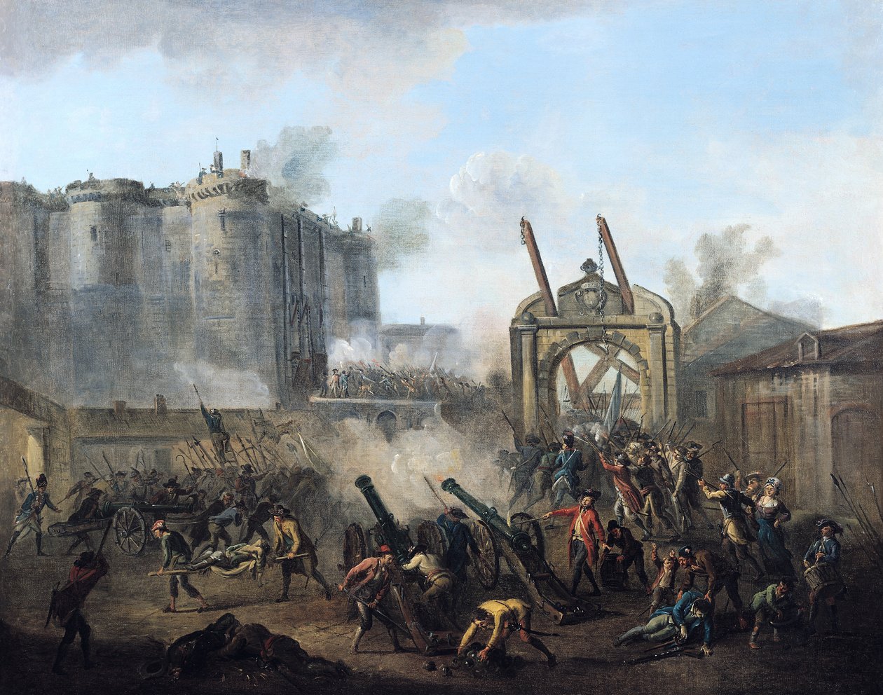 Bastilian rynnäkkö 14. heinäkuuta 1789. tekijältä Jean Baptiste Lallemand