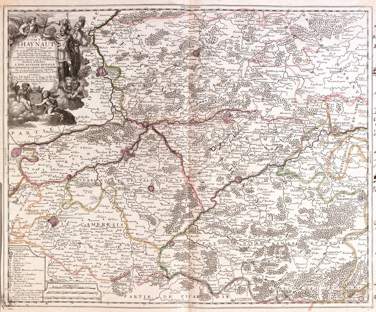 Belgia (alue: Vallonian alue), Ranska (alue: Nord-Pas-de-Calais, Picardie, Champagne-Ardenne). tekijältä Jean Baptiste Nolin
