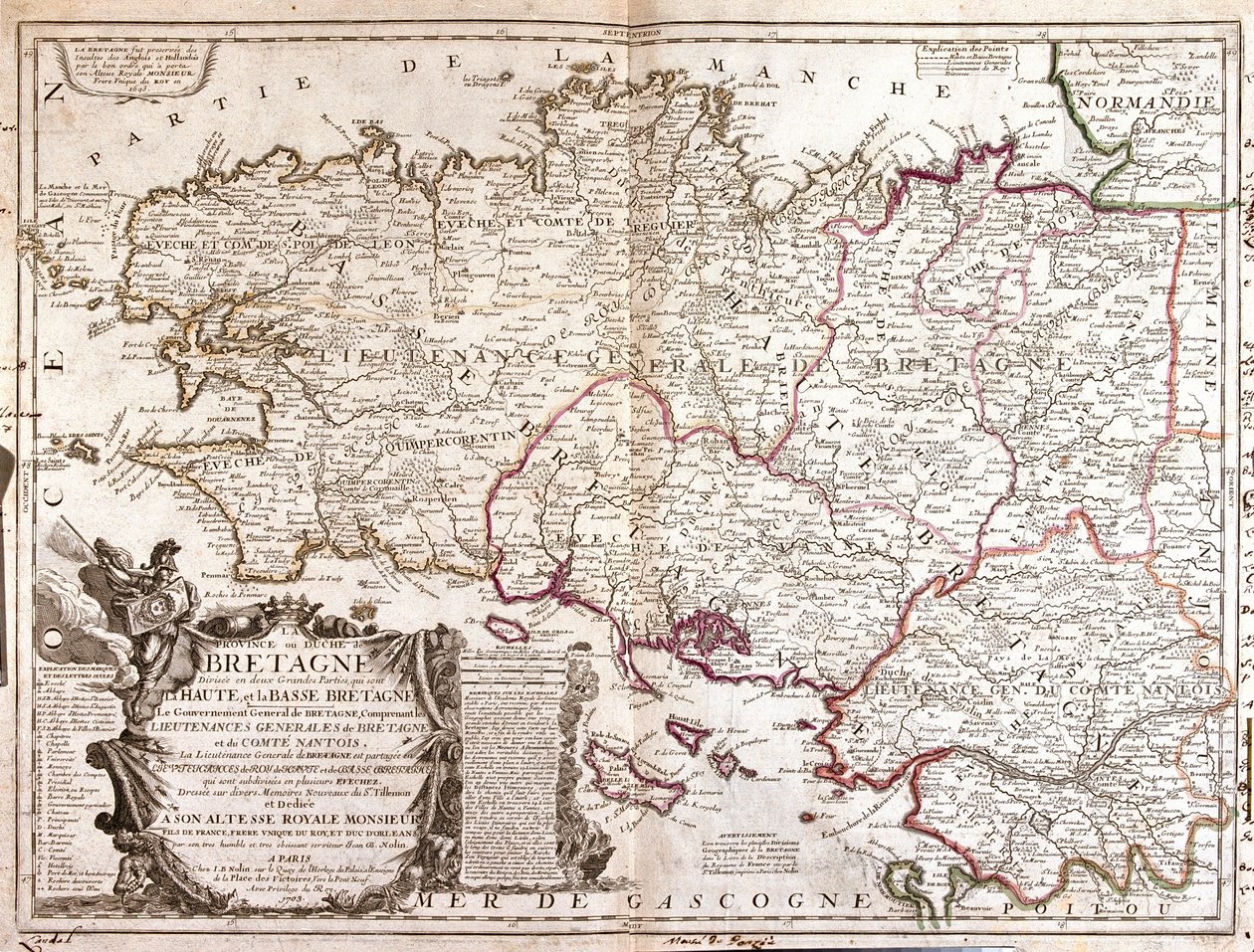 Bretagne, Pays-de-la-Loire itäosassa, Ranska tekijältä Jean Baptiste Nolin