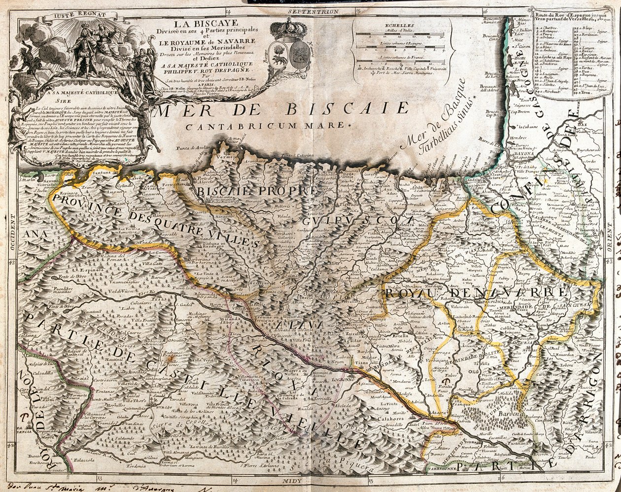 Cantabria, Baskimaa, Navarra, La Rioja, Kastilia ja León, Espanja. tekijältä Jean Baptiste Nolin