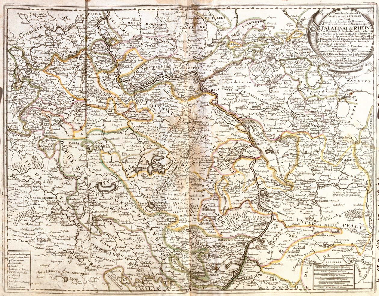 Rheinland-Pfalz, Hessen, Baijeri, Baden-Württembergin osavaltio, Saksa tekijältä Jean Baptiste Nolin