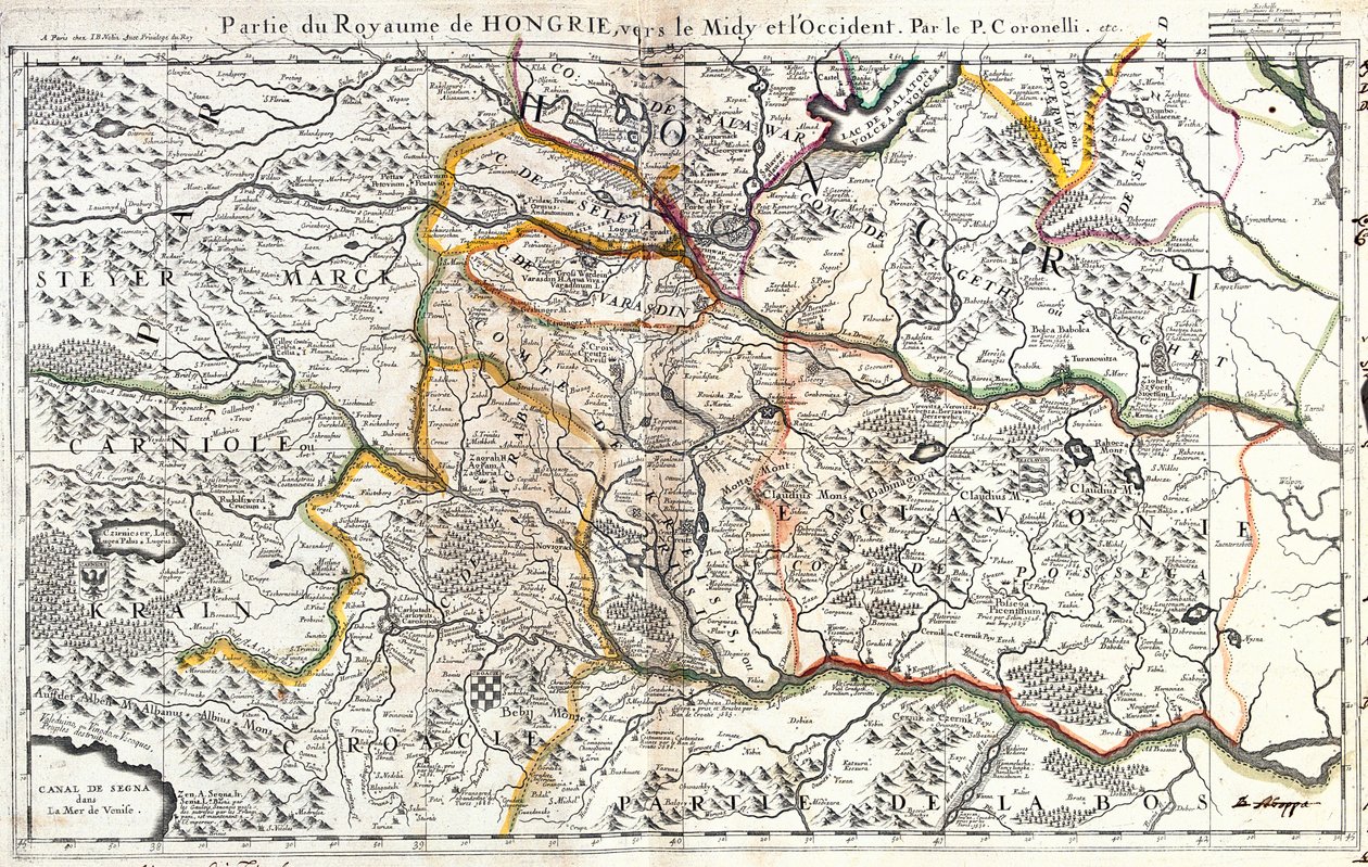 Lounais-Unkari, Pohjois-Kroatia, Itä-Slovenia. tekijältä Jean-Baptiste Nolin