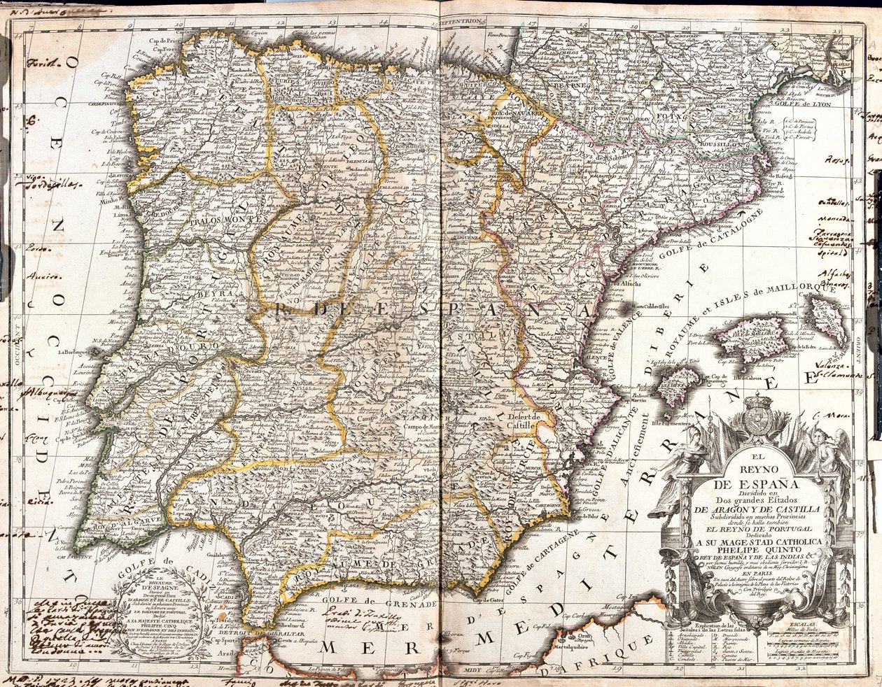 Espanja, Portugali tekijältä Jean Baptiste Nolin