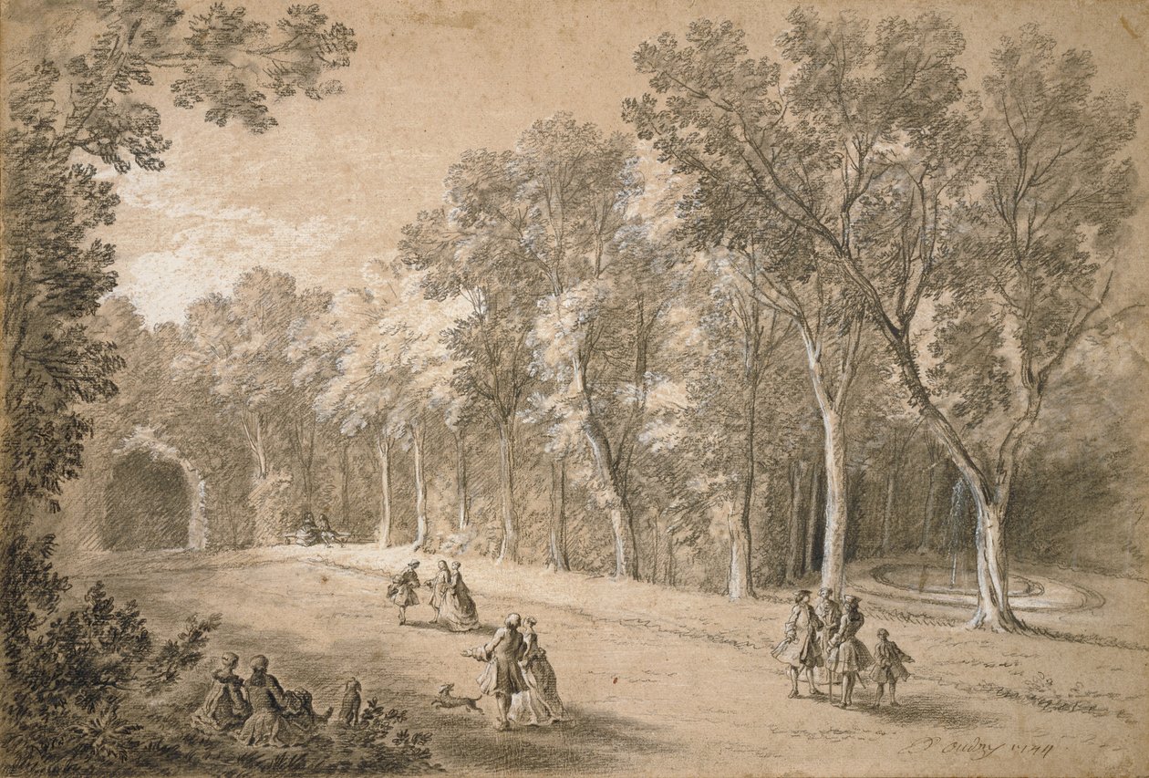 Puistonäkymä tekijältä Jean-Baptiste Oudry
