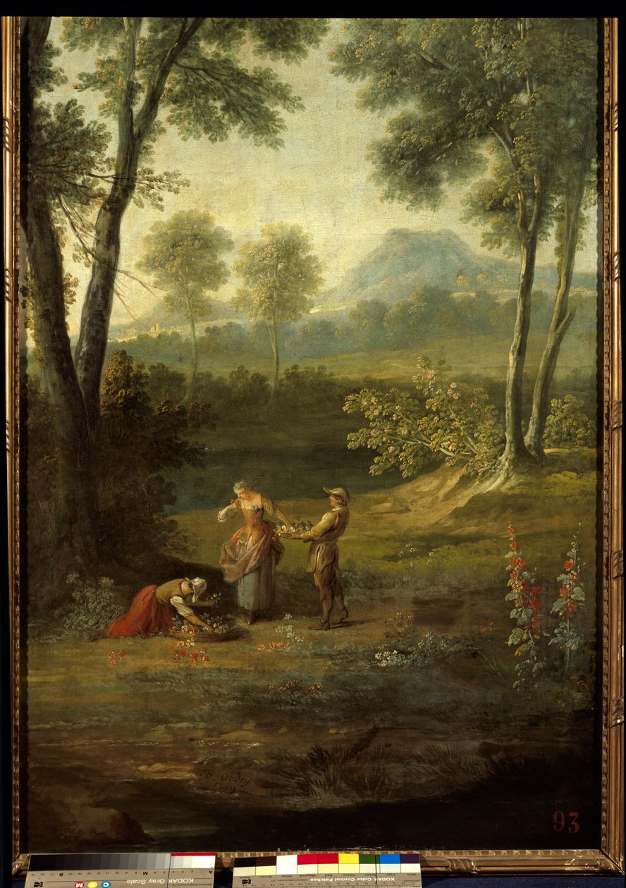 Viisi aistia: "" haju"" Yksityiskohta koristepaneelista Jean Baptiste Oudry (1686-1755) 1749 Versailles, musee du chateau. tekijältä Jean Baptiste Oudry