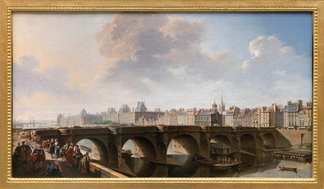 Pont Neuf (uusi silta) -silta Seine-joen yli Pariisissa, Ranskassa tekijältä Jean Baptiste Raguenet