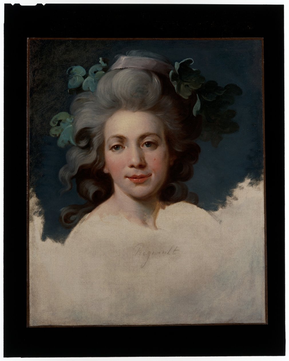 Naisen muotokuva (Bacchanten hahmossa olevan naisen pää, keskeneräinen muotokuva) tekijältä Jean Baptiste Regnault