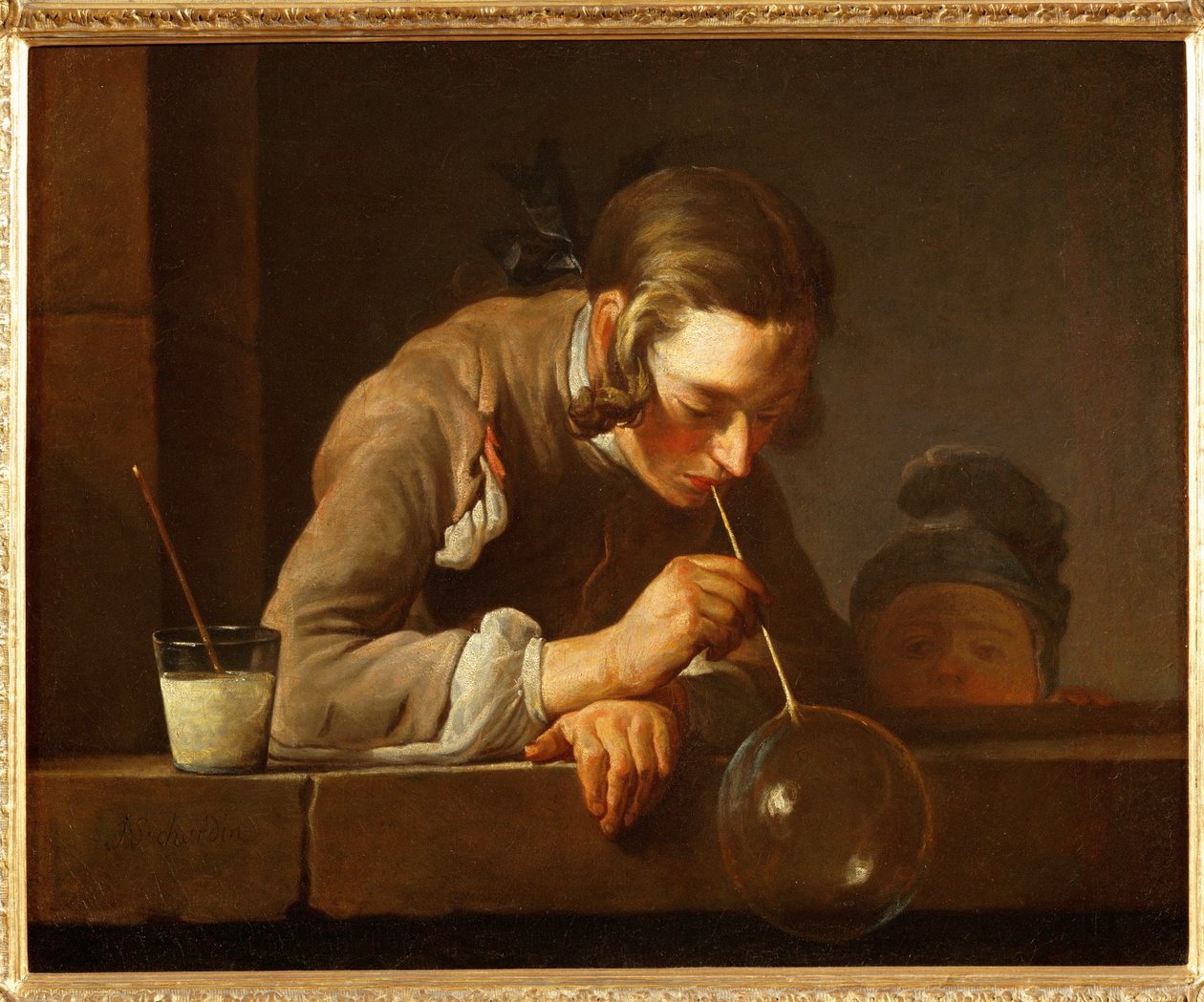 Saippuakuplien puhaltaminen tekijältä Jean Baptiste Simeon Chardin